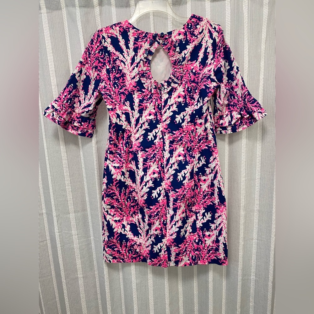 Lilly Pulitzer Dress Fiesta Nauti Navy Pink Beyond the‎ Sea Coral Size 4 - Picture 6 of 15